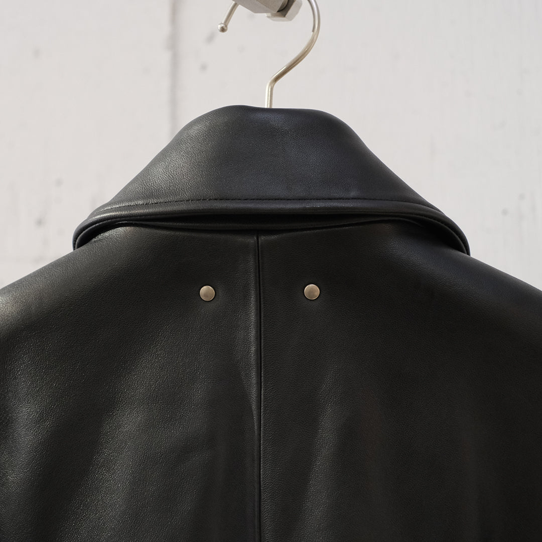 SHEEP LEATHER ZIP SHORT JACKET