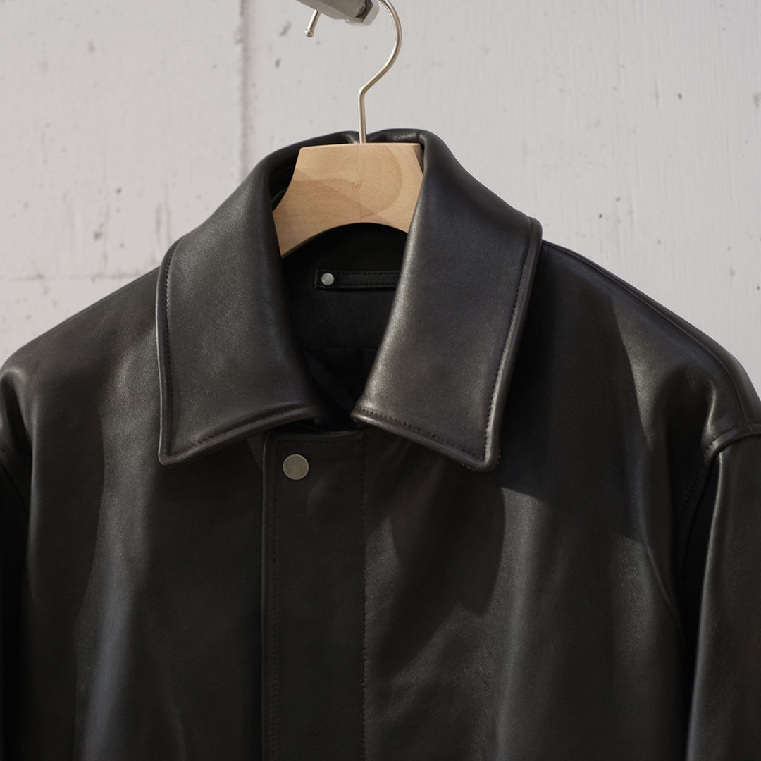 SHEEP LEATHER ZIP SHORT JACKET