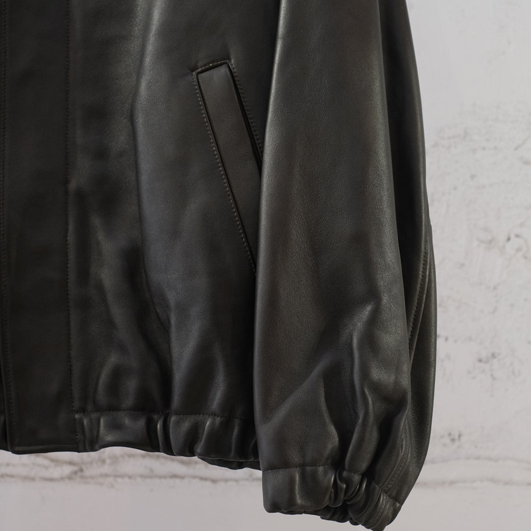 SHEEP LEATHER ZIP SHORT JACKET