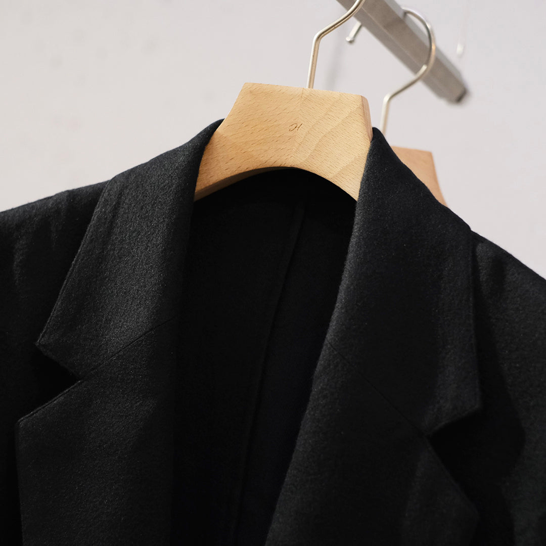 RAYON SILK FLANNEL SINGLE BREASTED JACKET