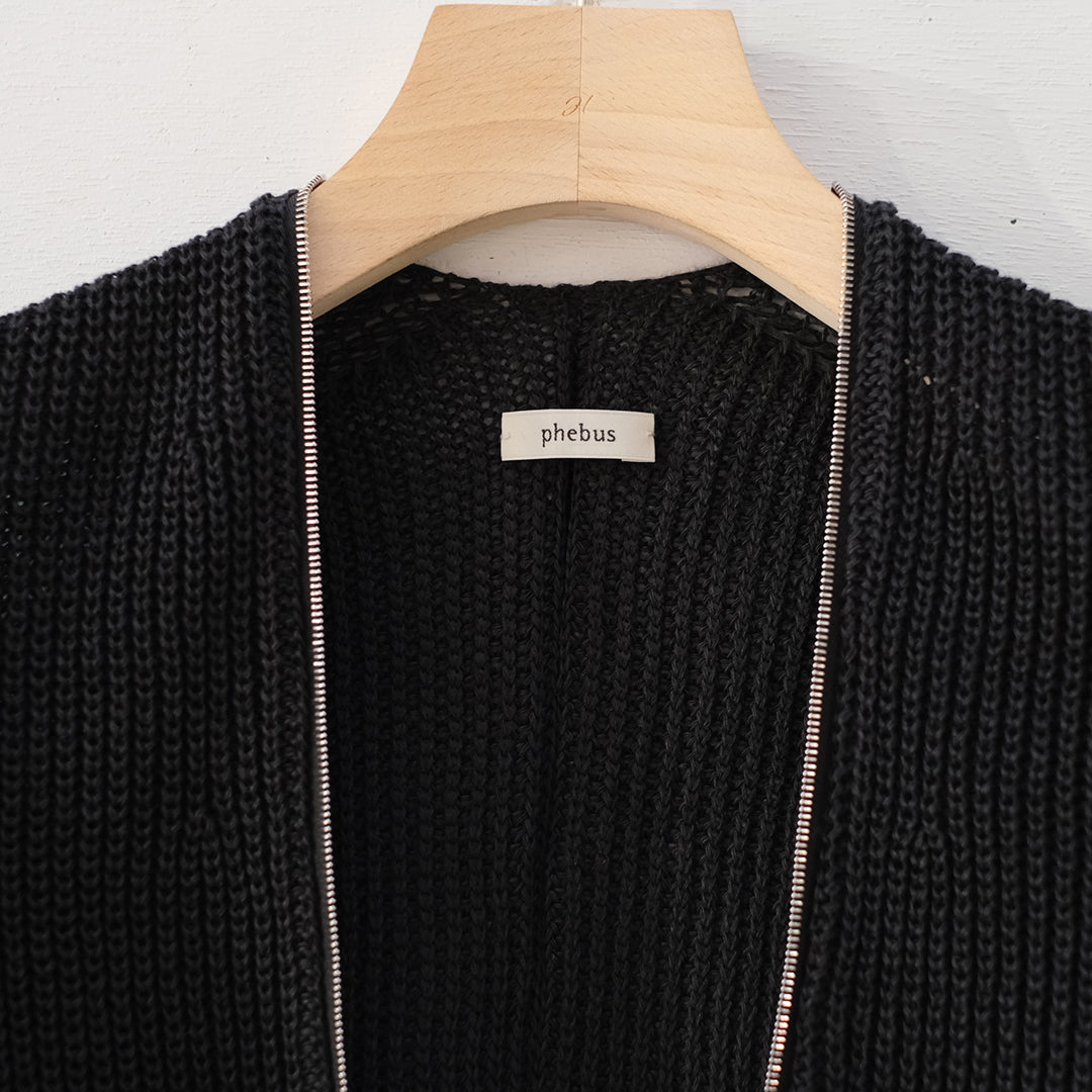 HEMP KNIT ZIP-UP JUMPER