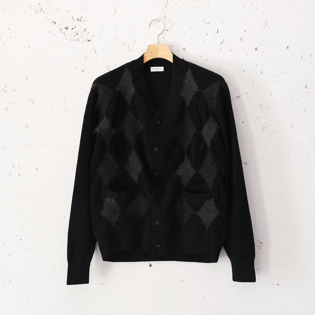 BOILED WOOL ARGYLE SWEATER