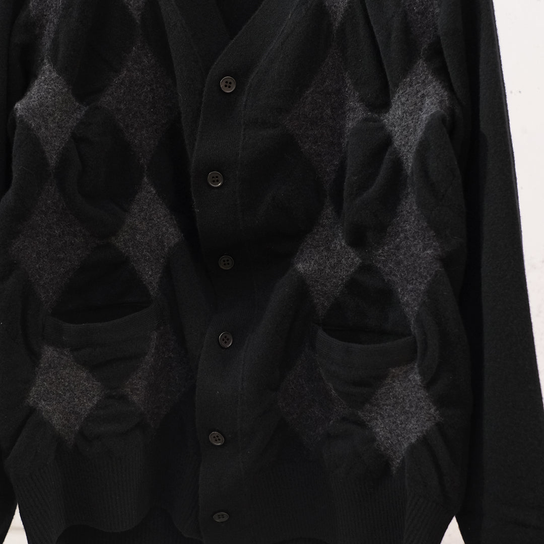 BOILED WOOL ARGYLE SWEATER