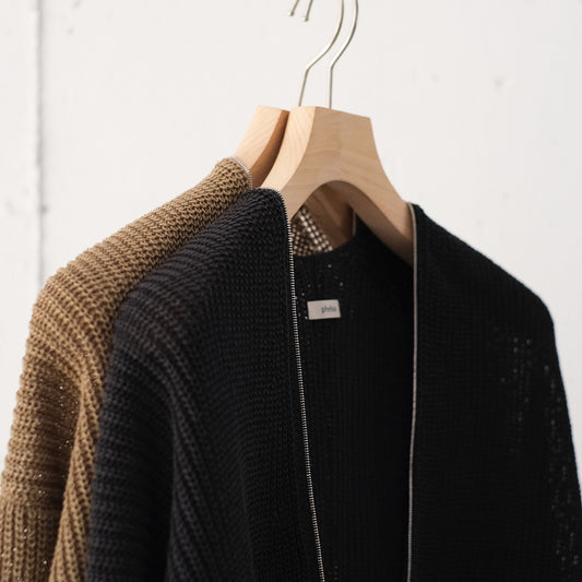 HEMP KNIT ZIP-UP JUMPER