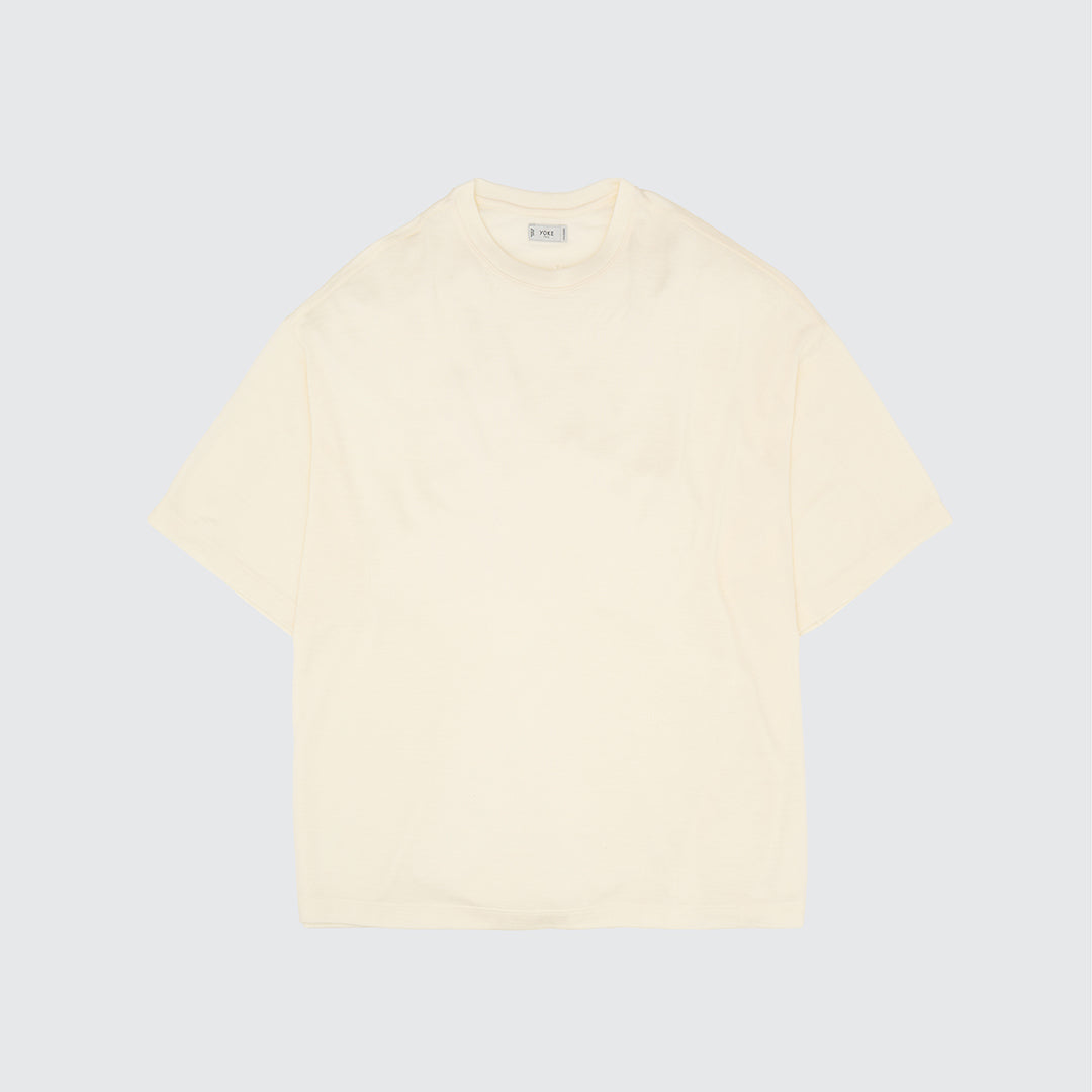 WASHABLE WOOL YOKE T-SHIRT