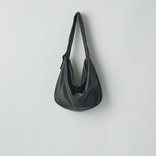 SHIRRING HANDLE LEATHER SHOULDER BAG (ST.1180)